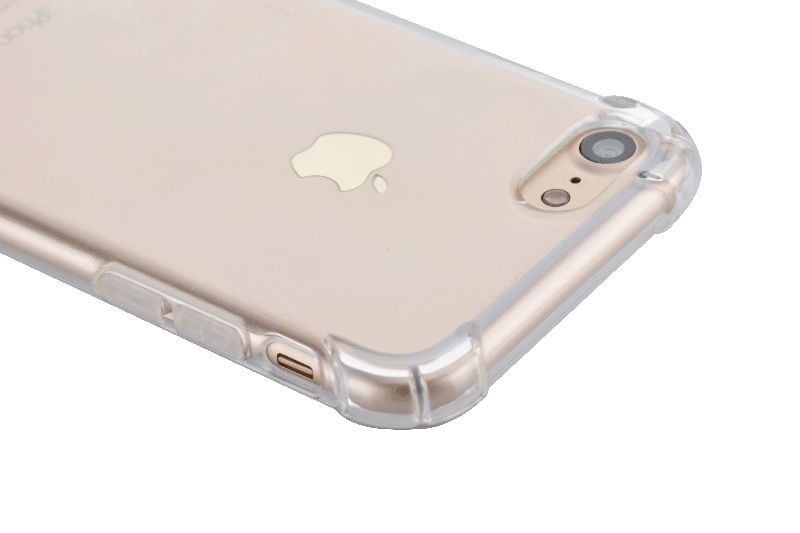 iPhone 7 8 / SE (2020) transparant siliconen shockproof hoesje met randen - - BS Phonefix