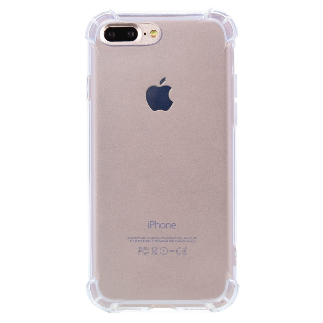 Exclusief Amuseren overhead iPhone 7 / 8 Plus transparant siliconen shockproof hoesje met verstevigde  randen - Hoesjes - BS Phonefix